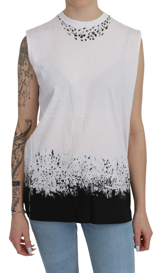 Dsquared² Haut débardeur blanc sans manches en coton