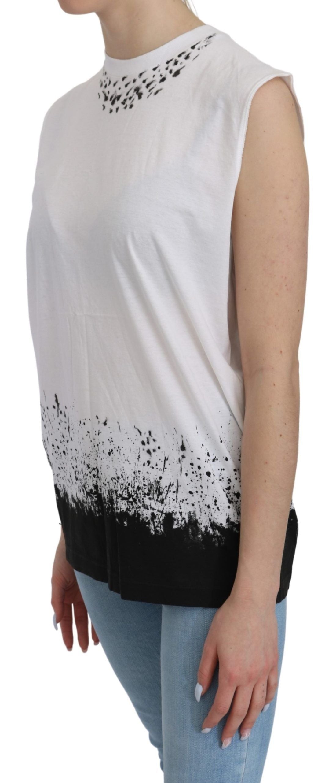 Dsquared² Haut débardeur blanc sans manches en coton