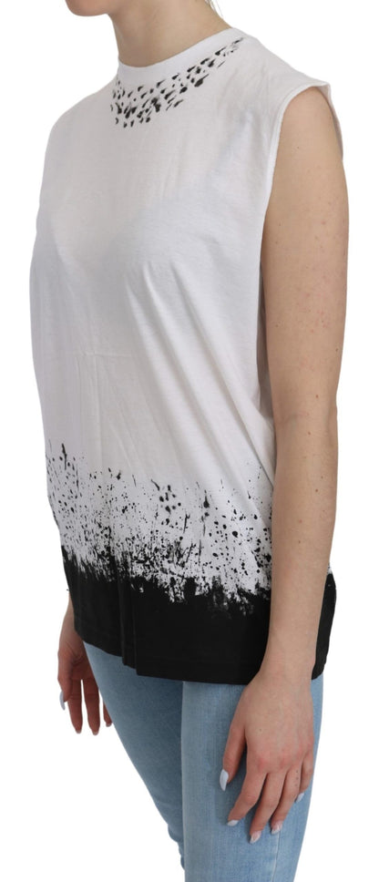 Dsquared² Haut débardeur blanc sans manches en coton