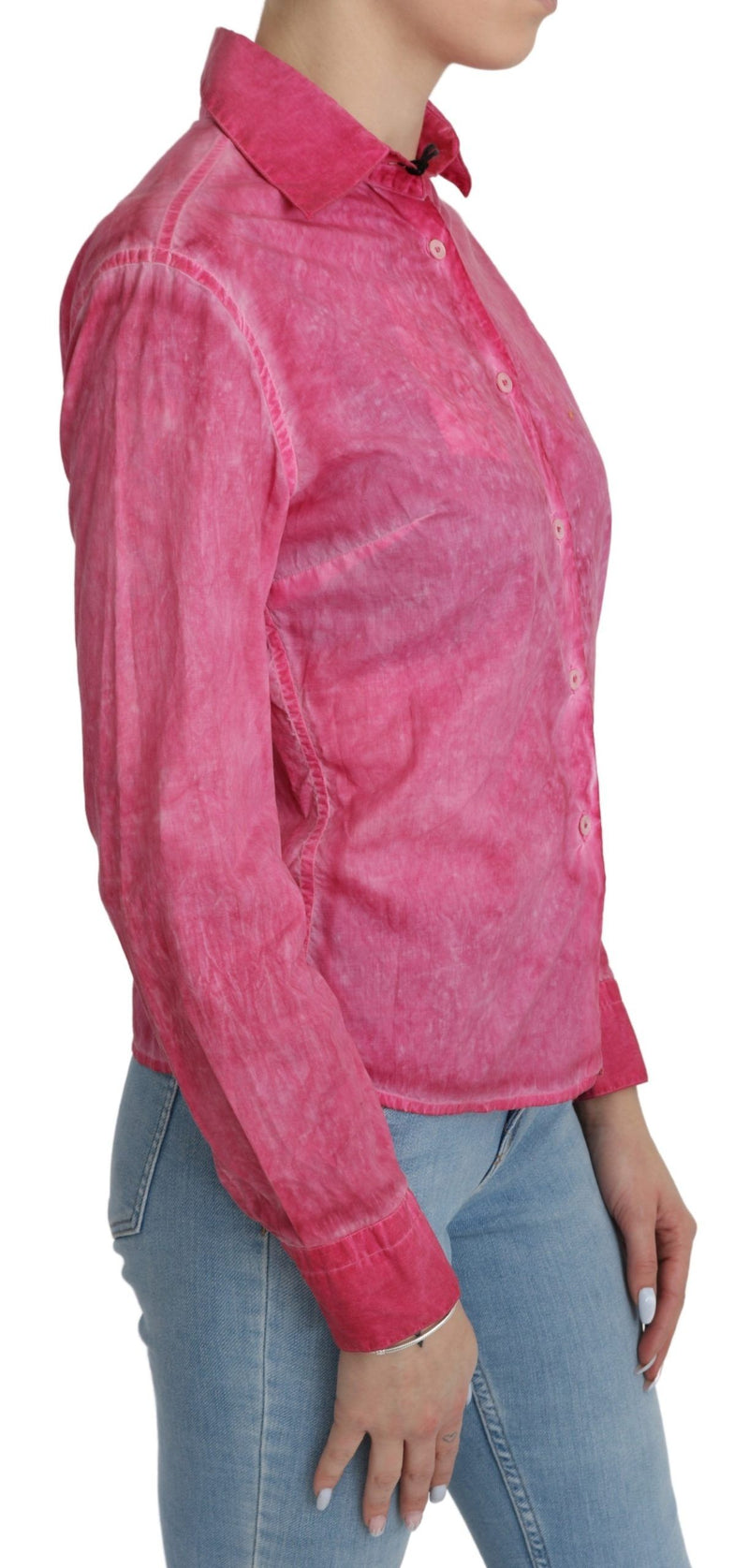Blouse chemise à manches longues à col rose d'Ermanno Scervino