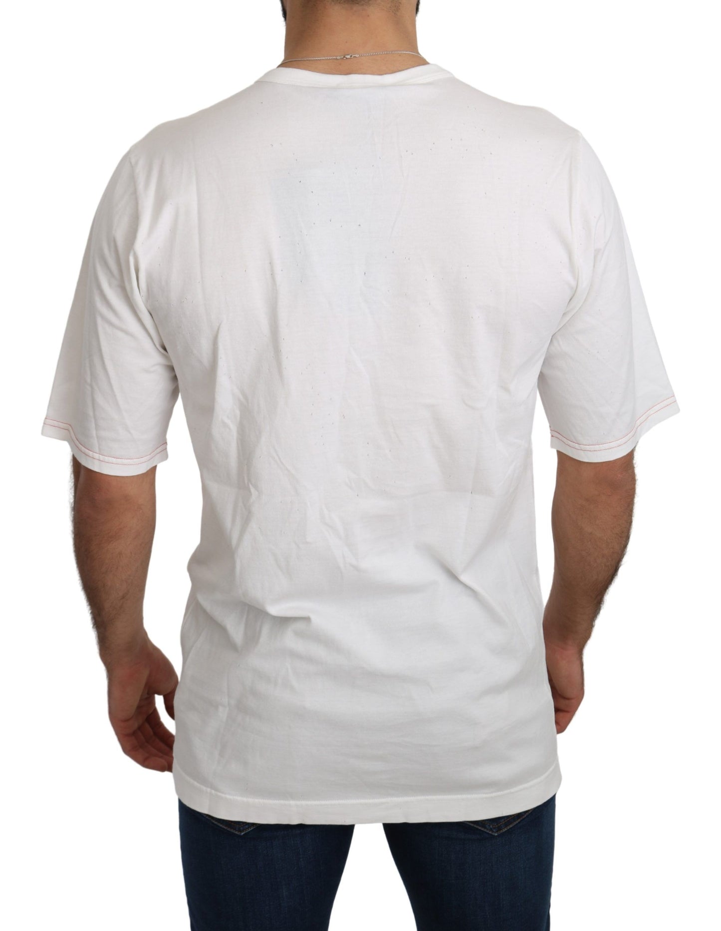 T-shirt Dolce & Gabbana blanc à motif léopard Royal Top