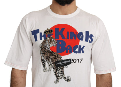 T-shirt Dolce & Gabbana blanc à motif léopard Royal Top