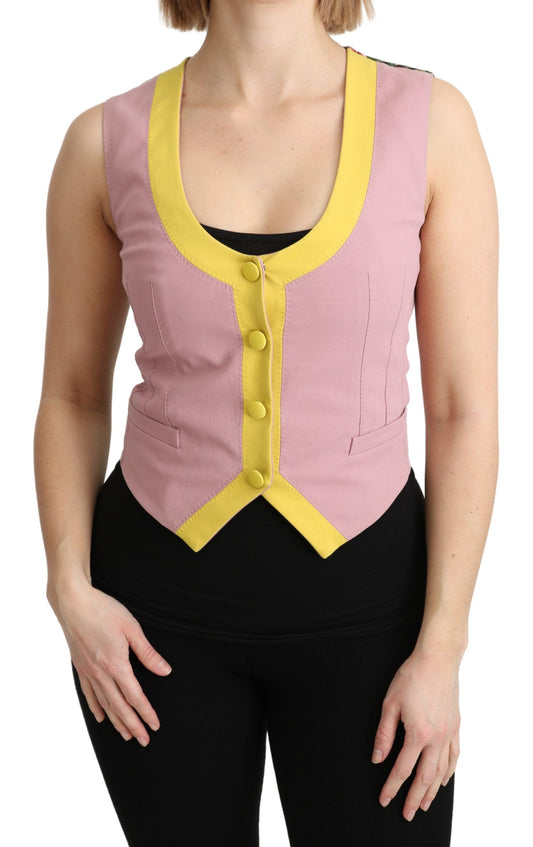 Gilet sans manches rose en coton Dolce & Gabbana