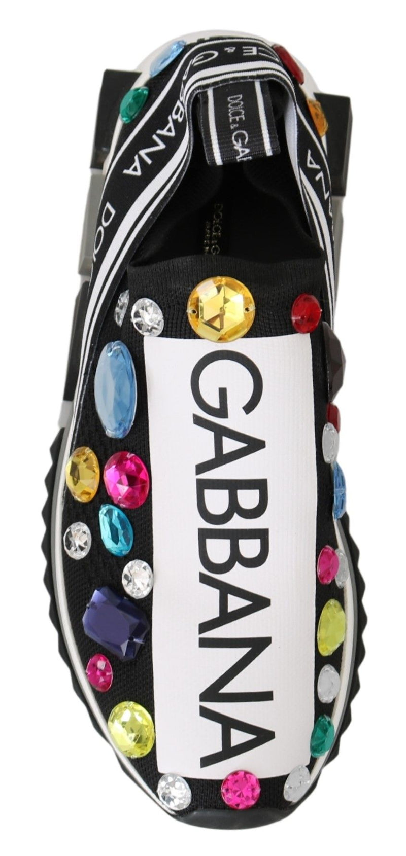 Sneakers noires et multicolores ornées de cristaux Dolce &amp; Gabbana