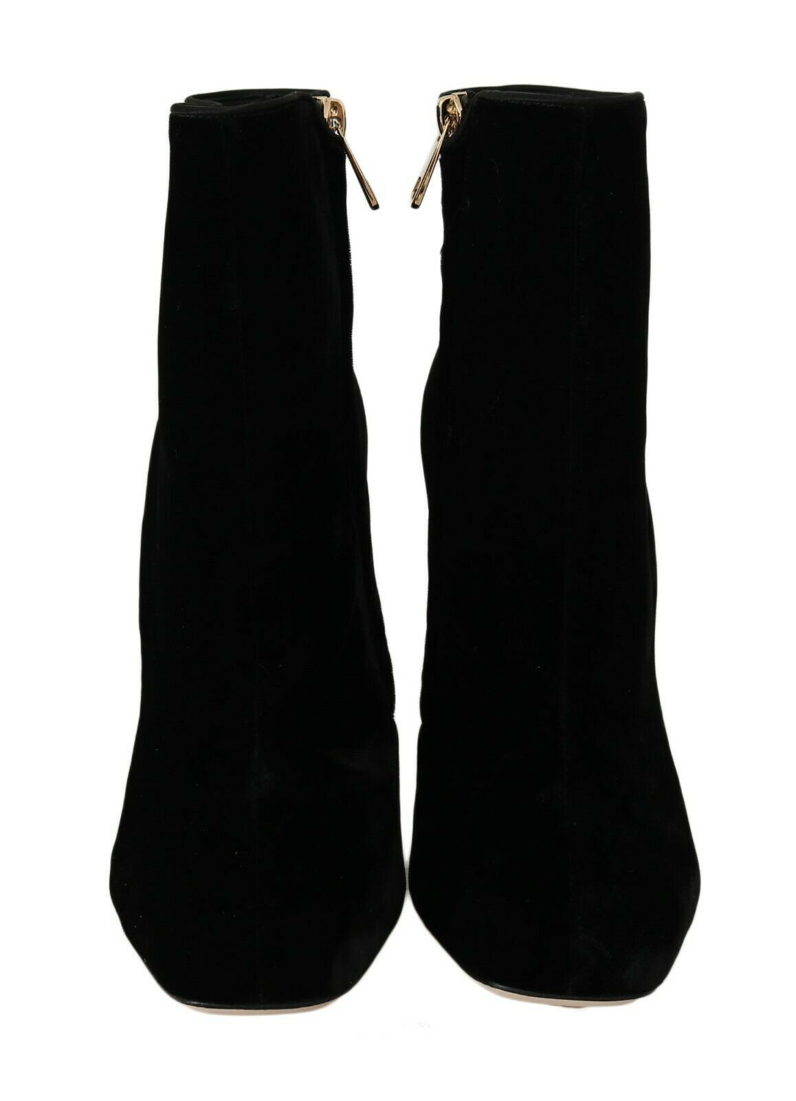 Escarpins à talons carrés en velours noir et cristaux de Dolce &amp; Gabbana