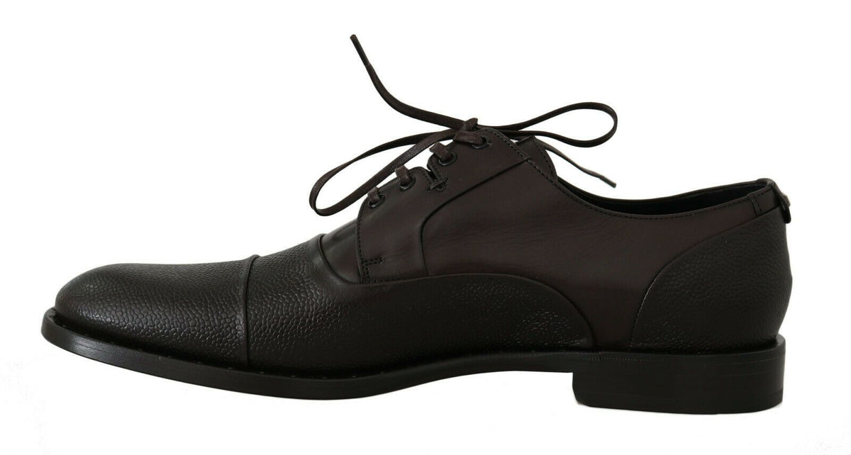 Chaussures homme Dolce &amp; Gabbana en cuir marron, à lacets.