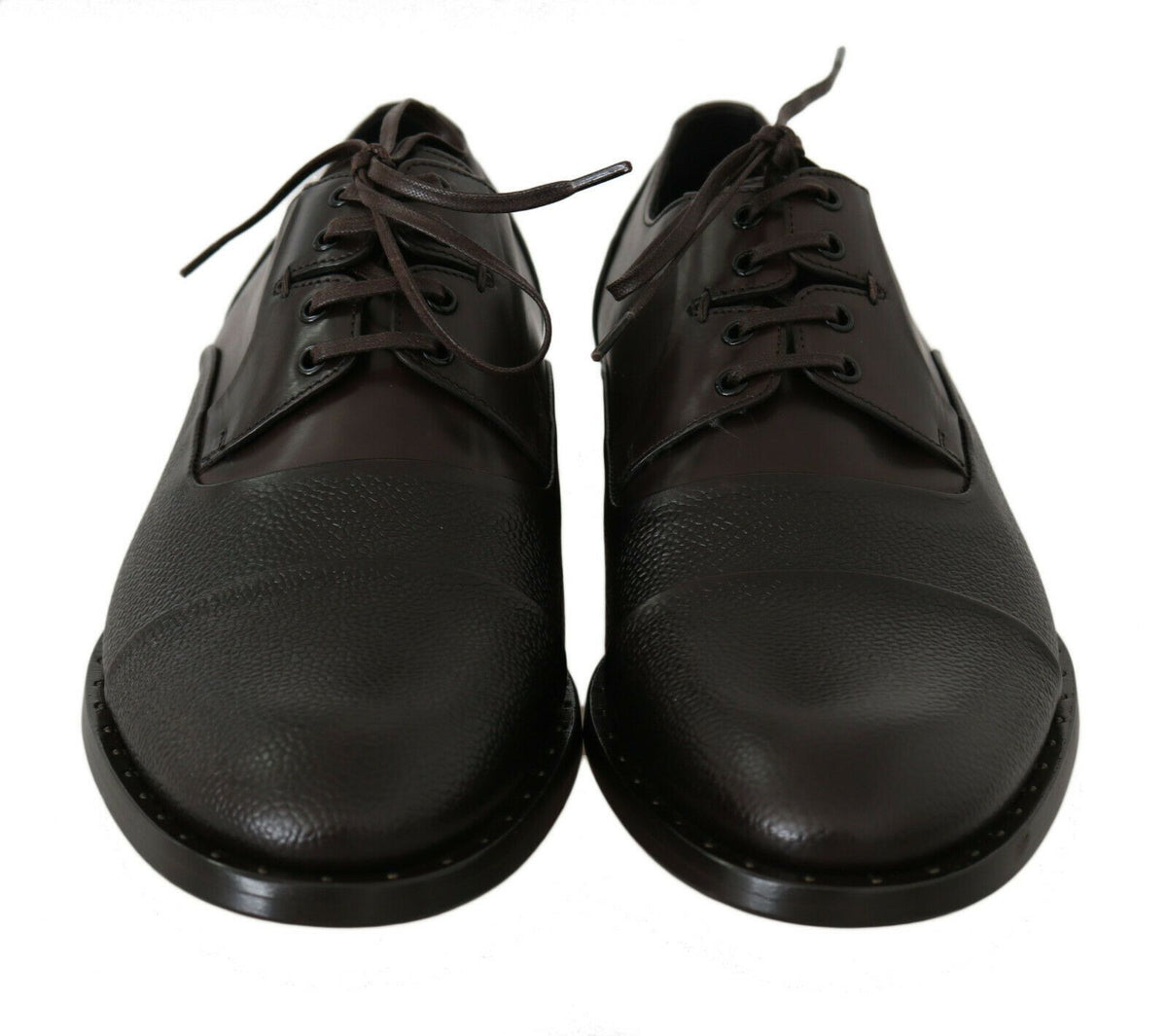 Chaussures homme Dolce &amp; Gabbana en cuir marron, à lacets.