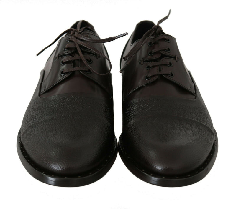 Chaussures homme Dolce &amp; Gabbana en cuir marron, à lacets.