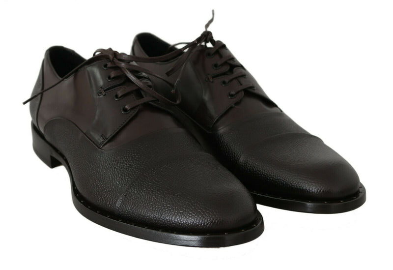 Chaussures homme Dolce &amp; Gabbana en cuir marron, à lacets.
