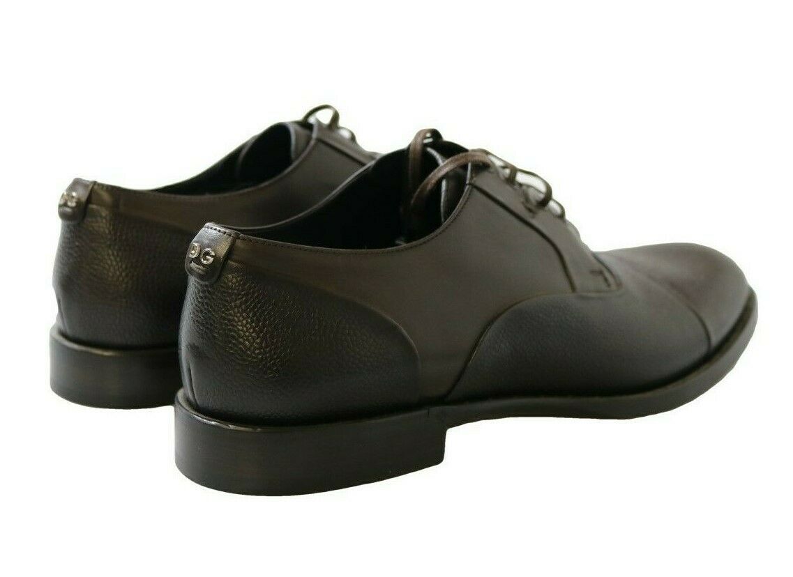 Chaussures homme Dolce &amp; Gabbana en cuir marron, à lacets.