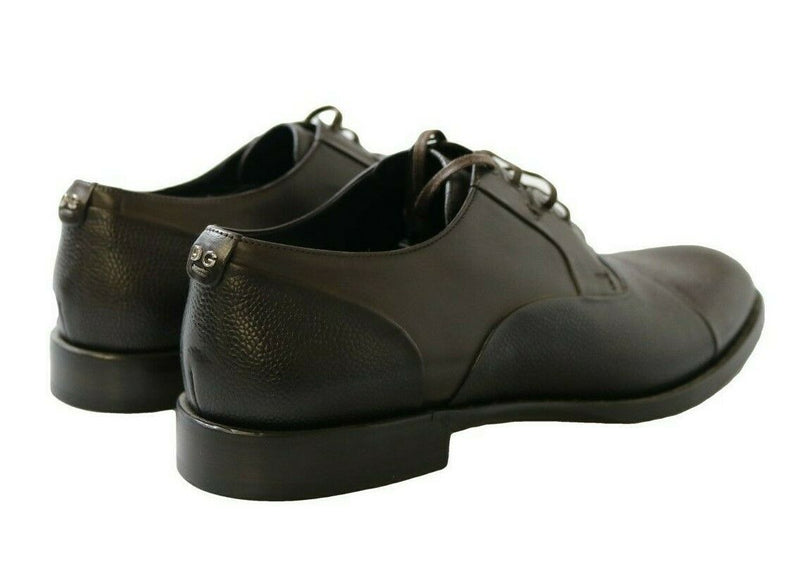 Chaussures homme Dolce &amp; Gabbana en cuir marron, à lacets.