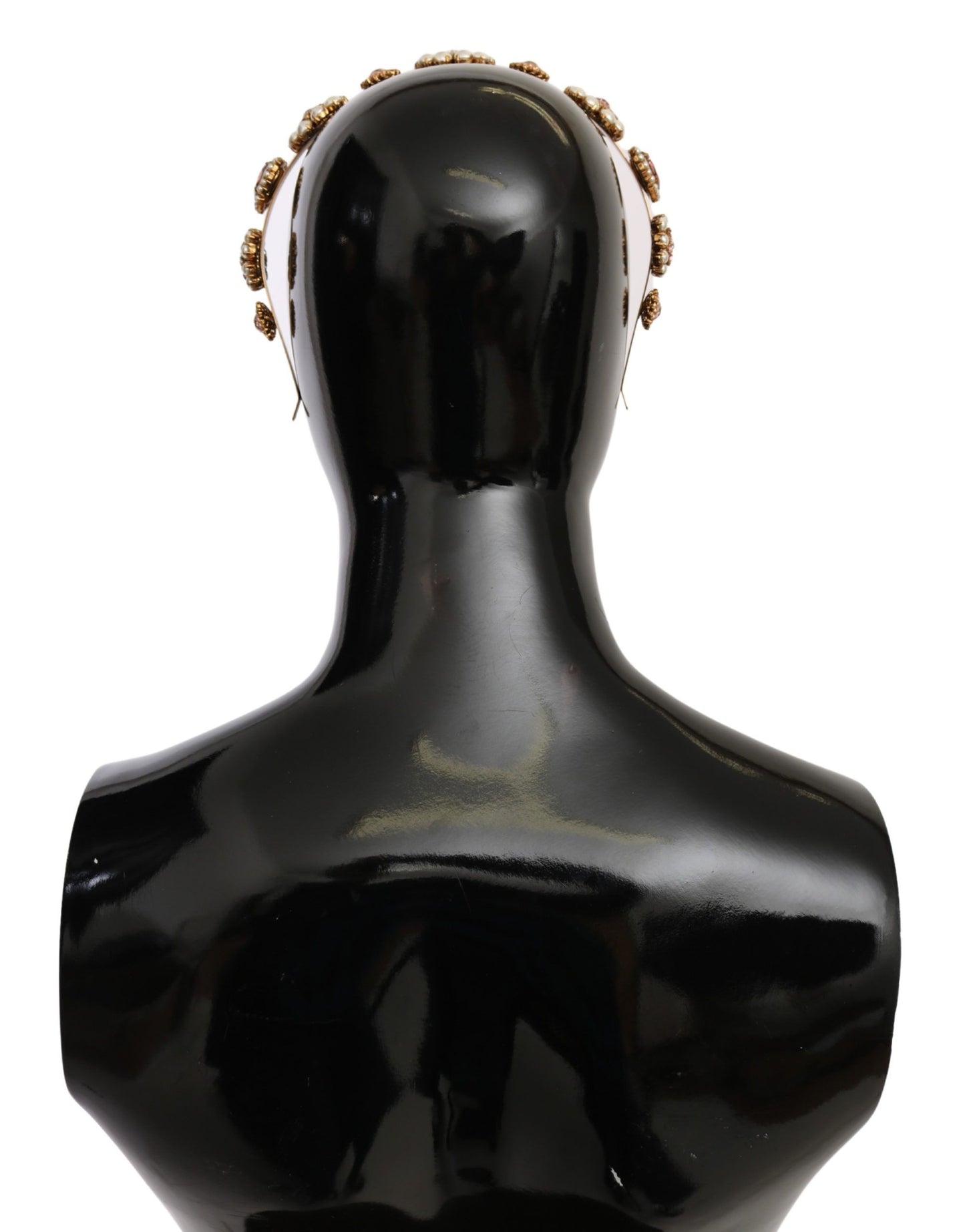 Dolce &amp; Gabbana Diadème doré avec cristal et perles florales
