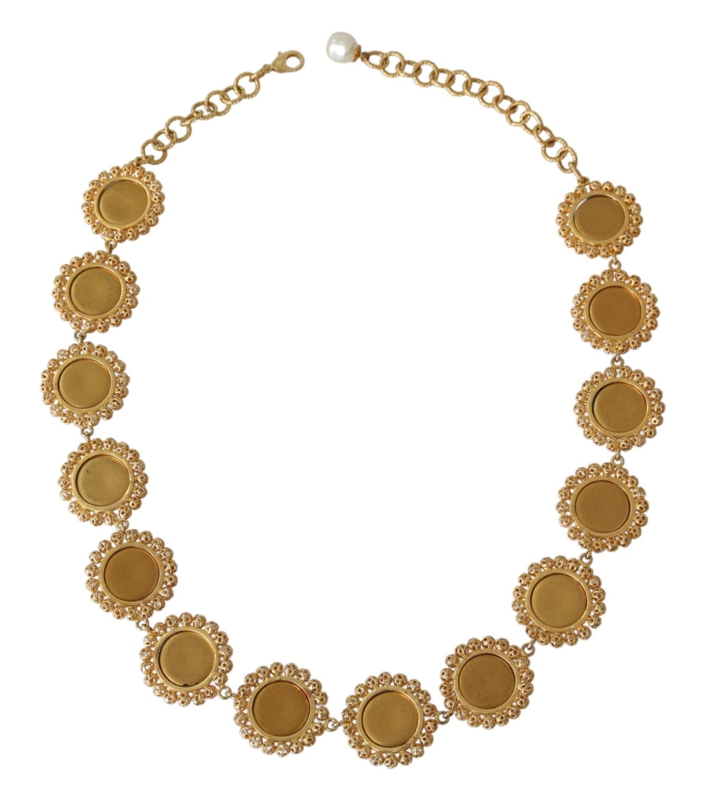 Dolce & Gabbana Rode Paarse Kristallen Bloemenketting Statement Gouden Messing Ketting