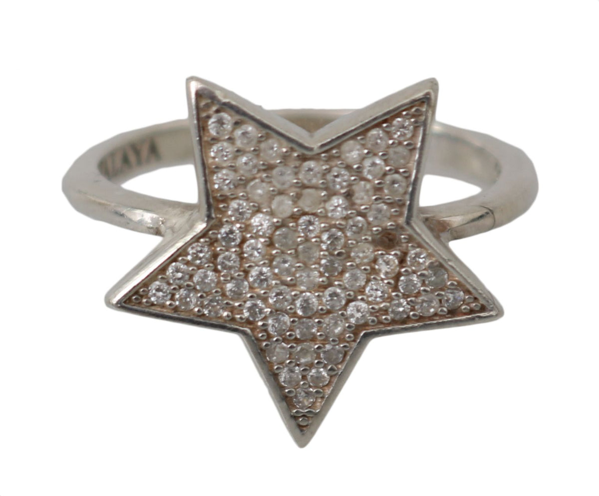 Bague Nialaya en argent 925 avec étoile et zircone cubique transparent pour femme