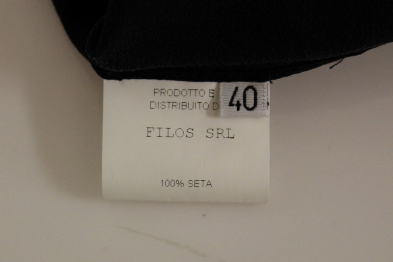 FILOS Black Bronze Silk Sleeveless Above Sheath Dress