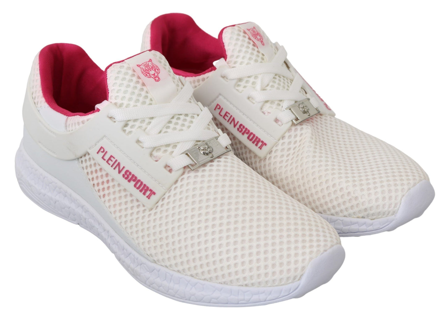 Philipp Plein Witte Roze Polyester Becky Sneakers