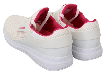 Philipp Plein Witte Roze Polyester Becky Sneakers