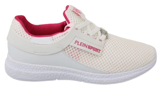 Philipp Plein Witte Roze Polyester Becky Sneakers