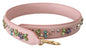 Dolce & Gabbana Pink Leather Crystal Stud Accessory Shoulder Strap