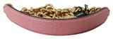 Bandoulière accessoire en cuir rose Dolce &amp; Gabbana avec chaîne dorée