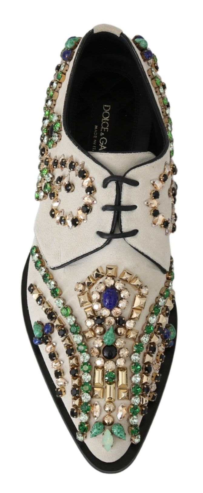 Dolce &amp; Gabbana witte suède kristallen brogue schoenen
