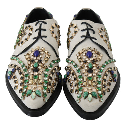 Dolce &amp; Gabbana witte suède kristallen brogue schoenen