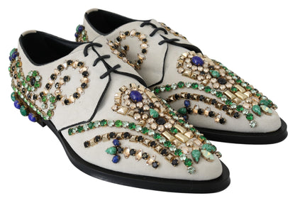 Dolce &amp; Gabbana witte suède kristallen brogue schoenen