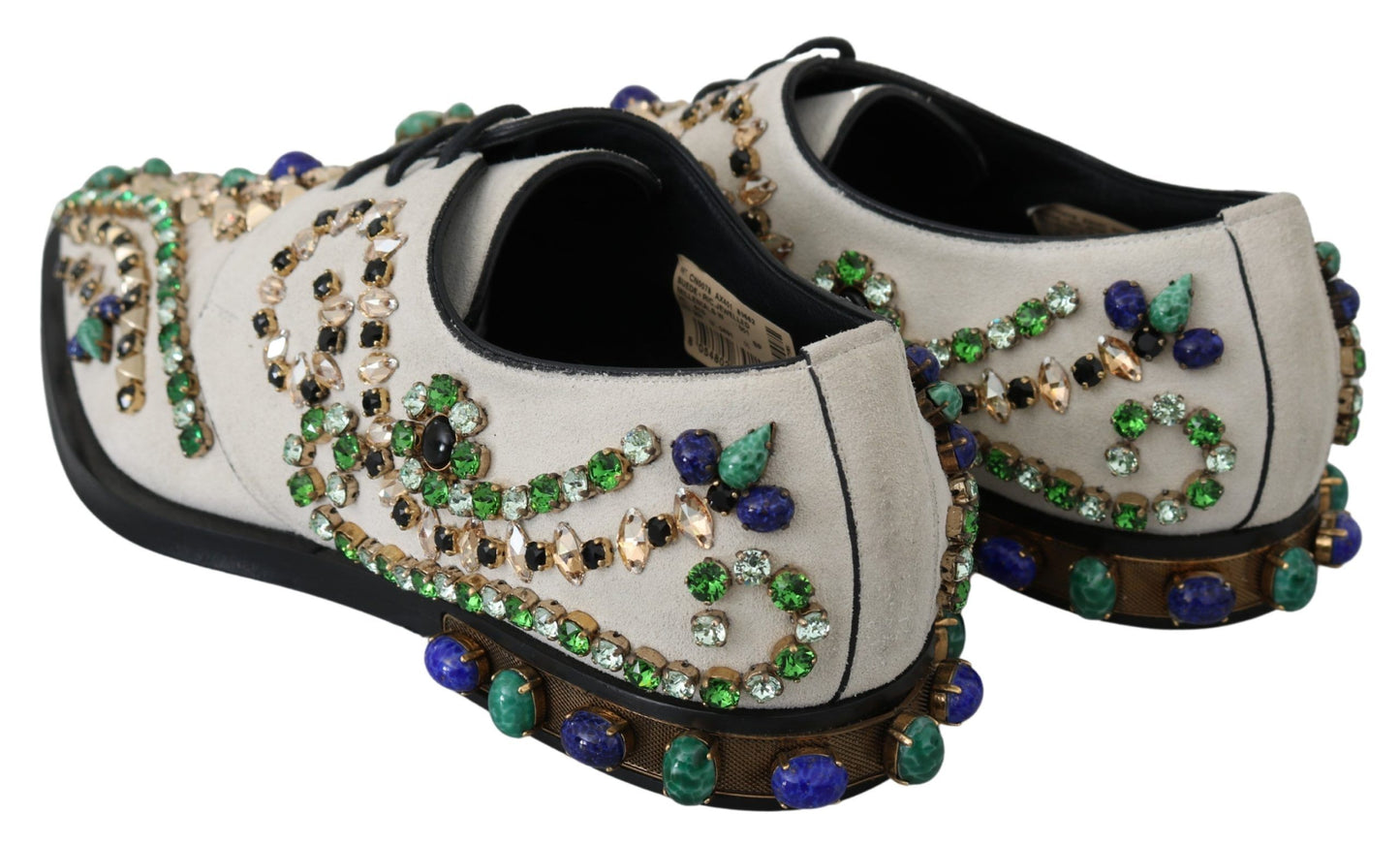 Dolce &amp; Gabbana witte suède kristallen brogue schoenen