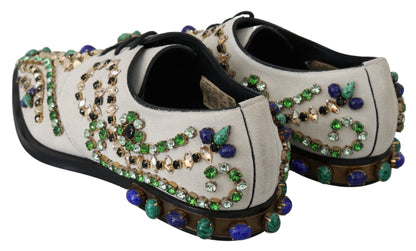 Dolce &amp; Gabbana witte suède kristallen brogue schoenen