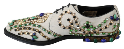 Dolce &amp; Gabbana witte suède kristallen brogue schoenen