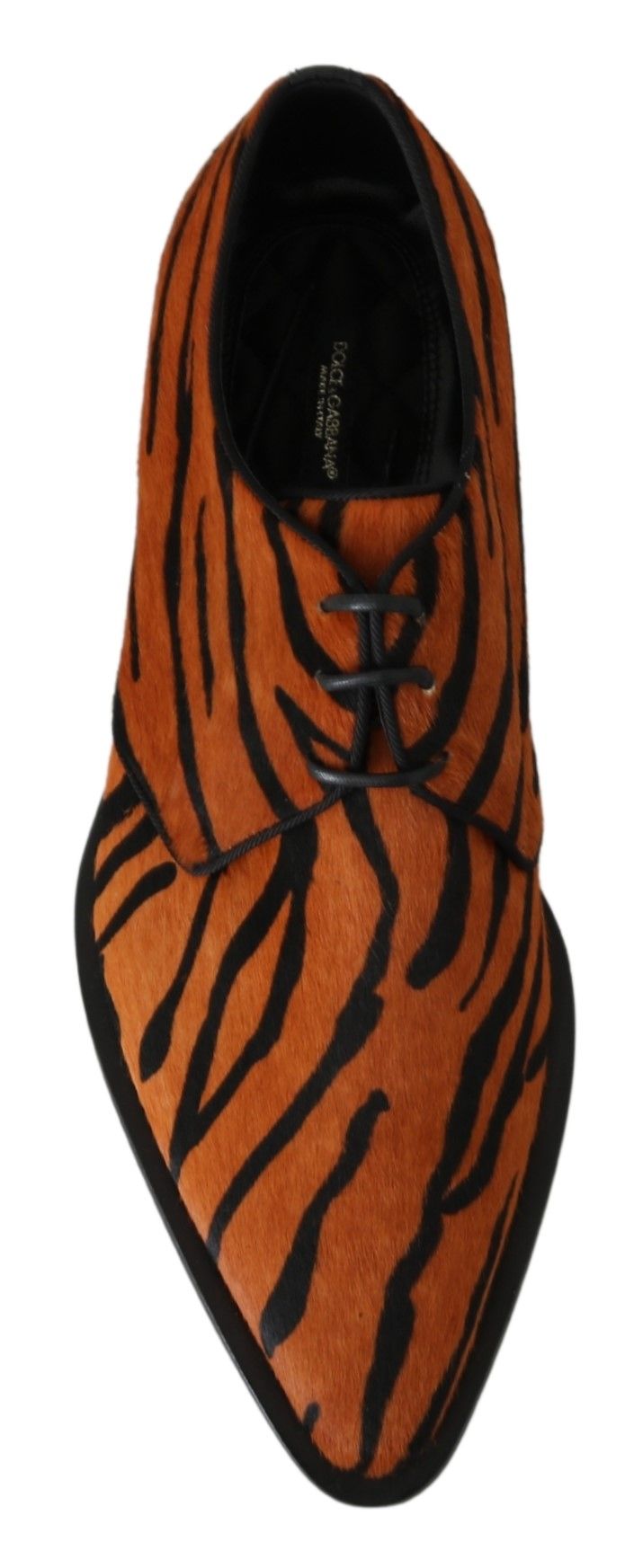 Dolce &amp; Gabbana Oranje Paardenhaar Formele Brogue Schoenen