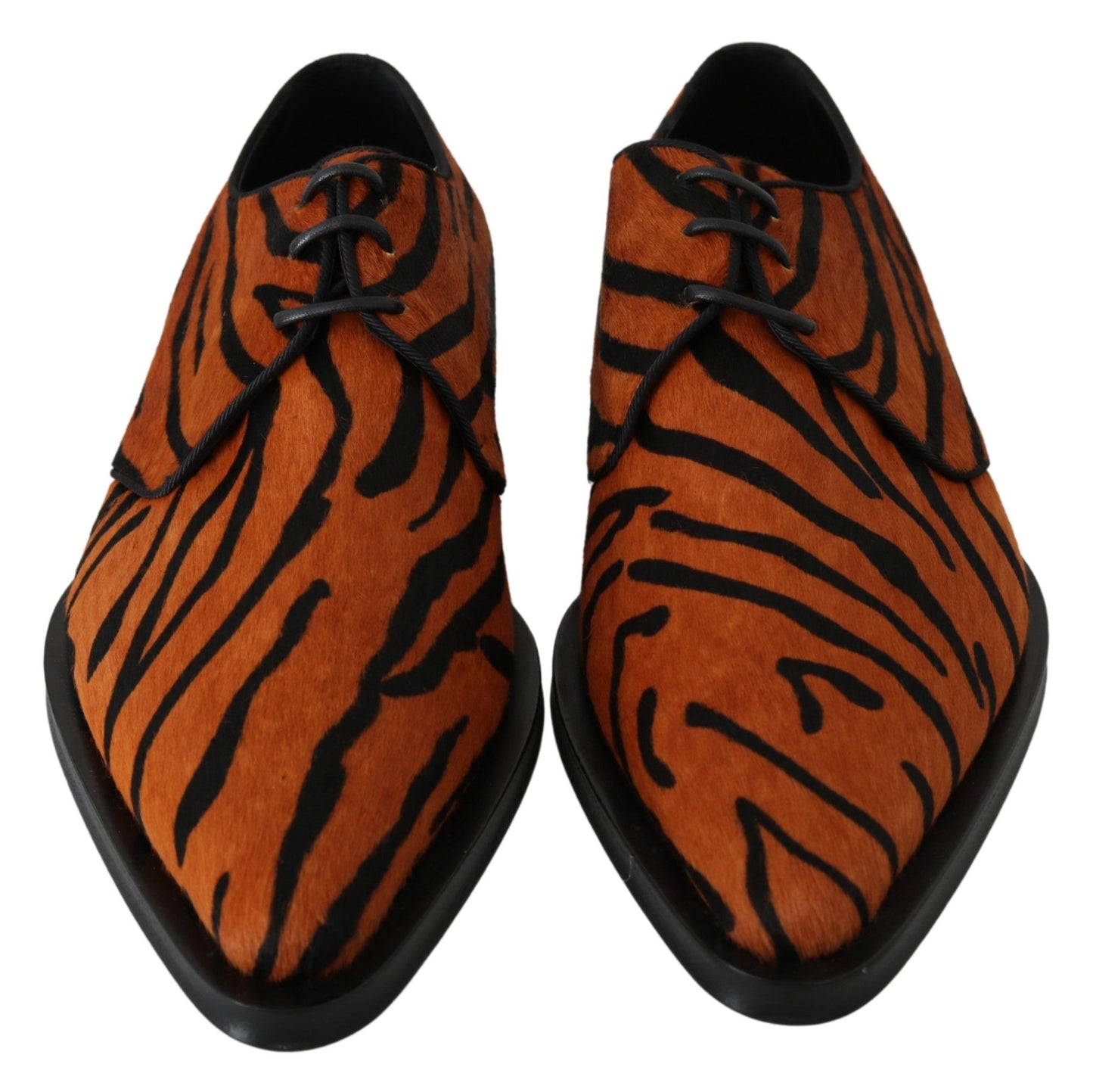 Dolce &amp; Gabbana Oranje Paardenhaar Formele Brogue Schoenen