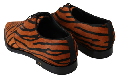 Dolce &amp; Gabbana Oranje Paardenhaar Formele Brogue Schoenen