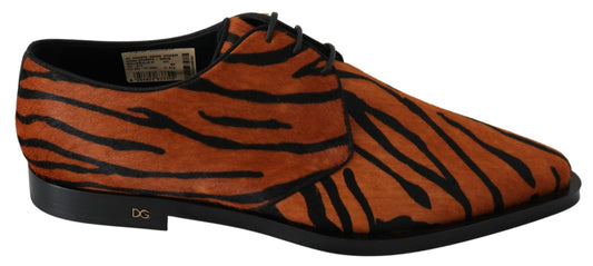 Dolce &amp; Gabbana Oranje Paardenhaar Formele Brogue Schoenen