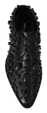 Escarpins broqués en cuir noir ornés de cristaux Dolce &amp; Gabbana