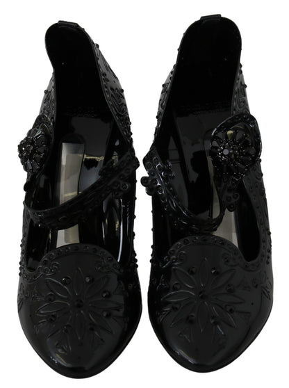 Dolce &amp; Gabbana Zwarte Kristallen CINDERELLA Hakken