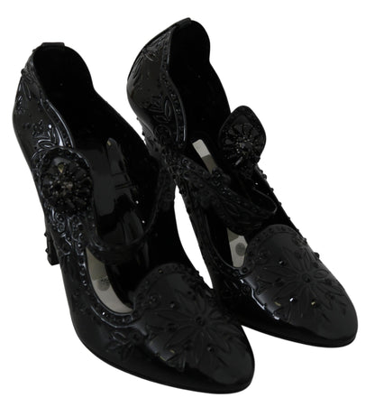 Dolce &amp; Gabbana Zwarte Kristallen CINDERELLA Hakken