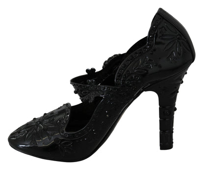 Dolce &amp; Gabbana Zwarte Kristallen CINDERELLA Hakken