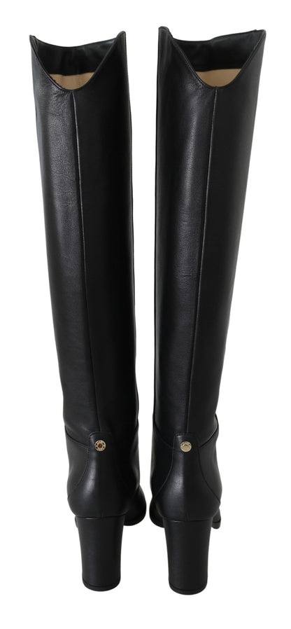 Bottines à talons en cuir de veau noir élégantes de Jimmy Choo