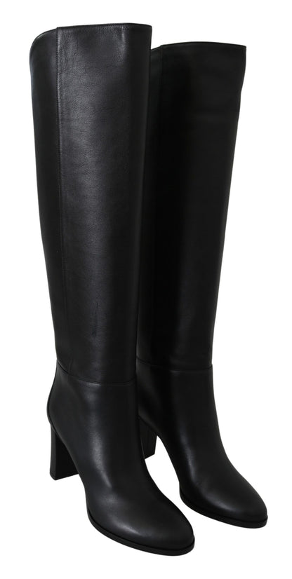 Bottines à talons en cuir de veau noir élégantes de Jimmy Choo