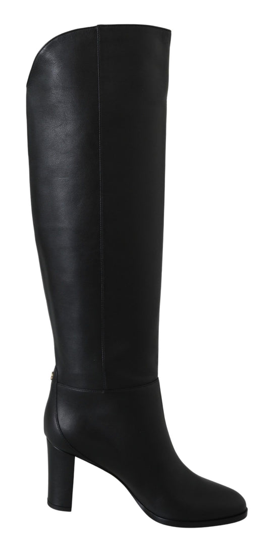 Jimmy Choo elegante zwarte leren enkellaarzen met hak