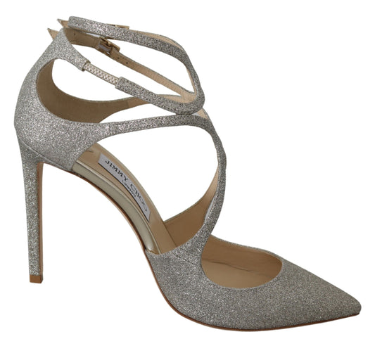 Jimmy Choo Platinum Ice Lancer Lederen Pumps - Verfijnde Elegantie
