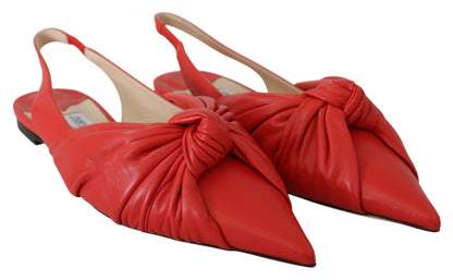 Boutures plates en cuir à bout pointu, rouge, modèle Chic de Jimmy Choo