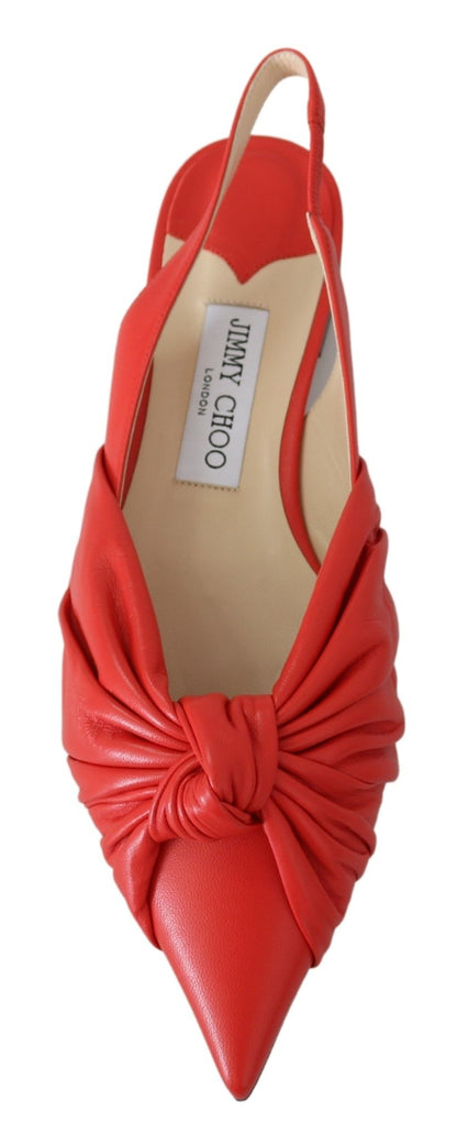 Boutures plates en cuir à bout pointu, rouge, modèle Chic de Jimmy Choo