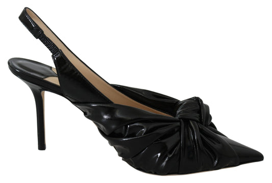 Jimmy Choo elegante zwarte leren pumps met puntige neus