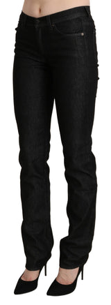 Pantalon en jean slim et skinny noir taille mi-hauteur d'Ermanno Scervino