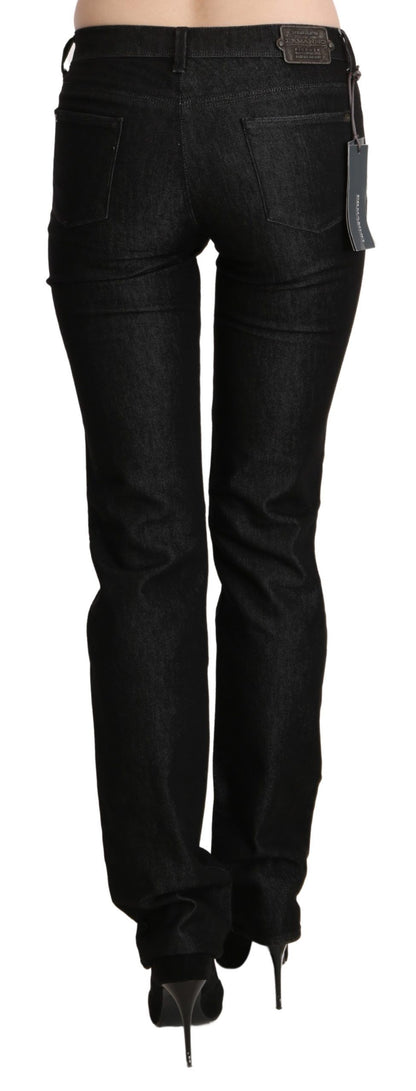 Pantalon en jean slim et skinny noir taille mi-hauteur d'Ermanno Scervino