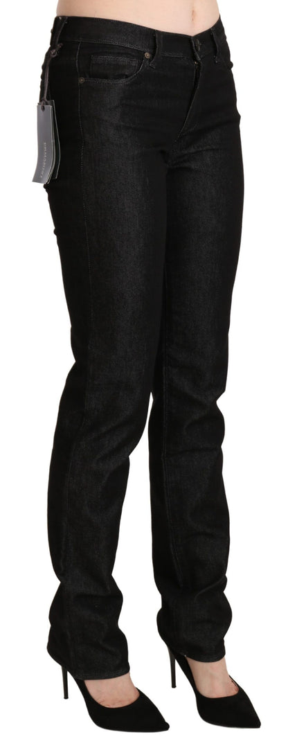 Pantalon en jean slim et skinny noir taille mi-hauteur d'Ermanno Scervino