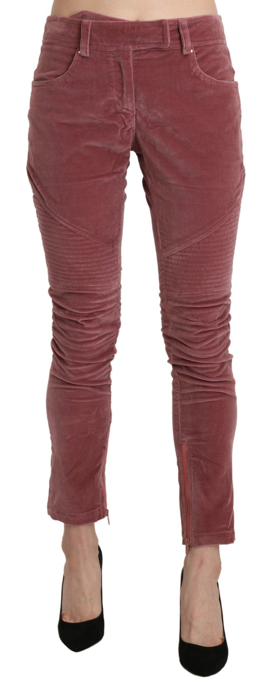 Pantalon skinny en coton rouge taille mi-hauteur d'Ermanno Scervino