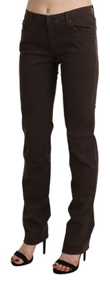 Jean slim en coton brun taille mi-hauteur Ermanno Scervino